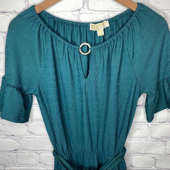 NWT MICHAEL Michael Kors Keyhole Ruffle Hem Dress Size Small - Picture 3 of 7